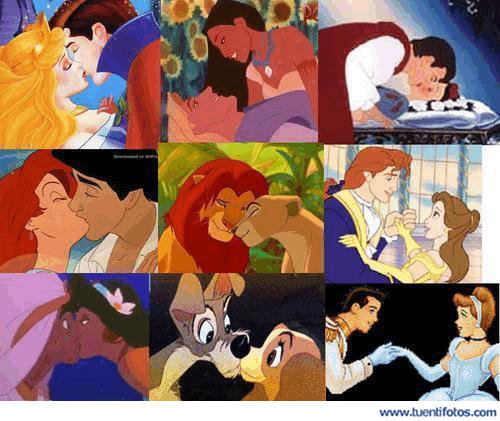 Dibujos de Besos Parejas Disney