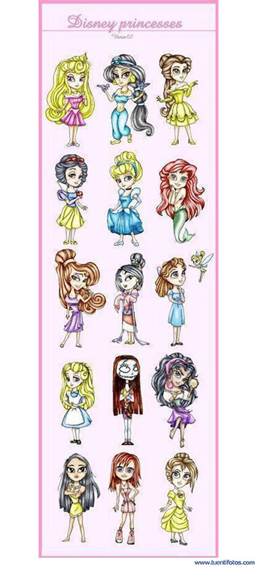 Dibujos de Pequeñas Princesas Disney