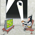 Miniatura de Batman Viendo El Futbol